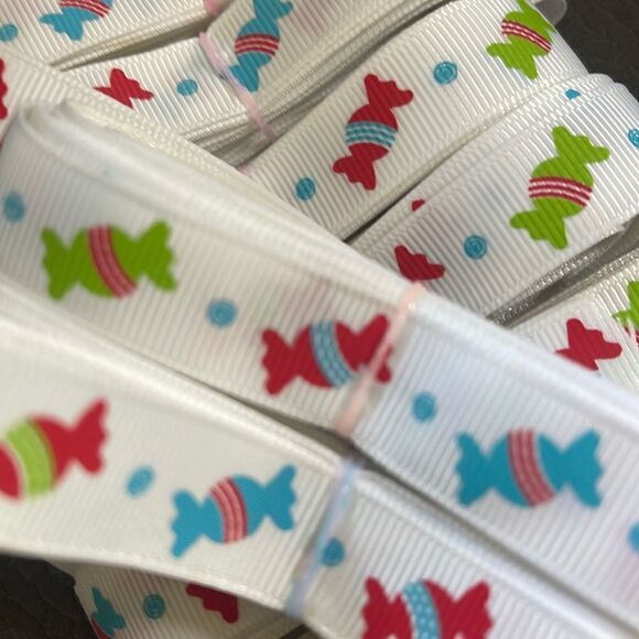 Grosgrain Ribbon 5/8” 5 yards yds 5/$20 NEW 1/2” bows bow making shipping print - Picture 3 of 4